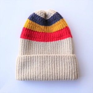 Striped Beanie (Beige)